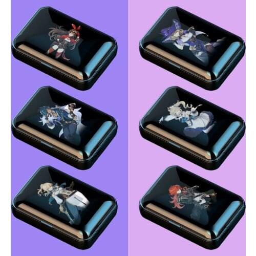 Genshin Impact Bluetooth earphones ZhongLi Xiao Klee Venti Keqing Barbara Mona Razor cosplay For Android Wireless Earbuds 5.0 HD