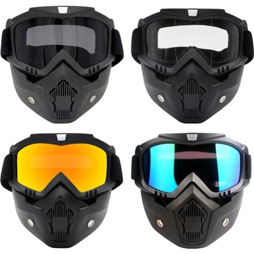 Motorcycle Goggle, Motorcycle Glasses with Detachable Face Shield for Desert Offroad Riding Skiing Snowmobile Cycling