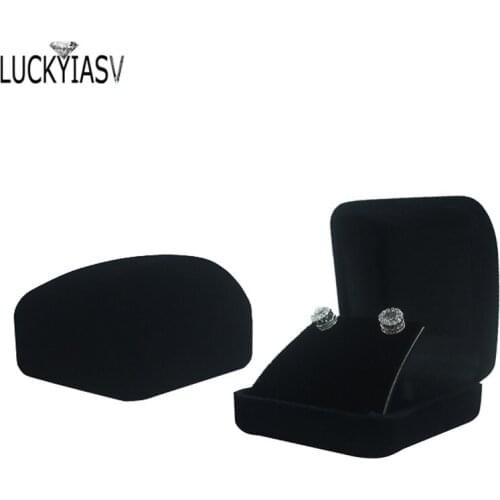 Wholesale 40pcs/lot Black Velvet Wedding Bride Jewelry Earrings Box Gift Colar Earrings Trinket Display Case Holder Organizer