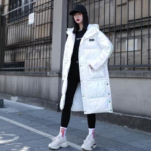 Loose Winter Women Coat With Hooded Girls OverCoat Casual Zipper Long Student Parka Fashion Autumn Female Cotton Padded Jacket