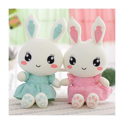 40-90cm Cartoon Cute Green Pink Rabbit Stuffed Plush Hare Toy Birthday Gift Animal Bunny Doll Fast Shipping Good Quality Girl