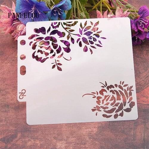 Rose lace scrapbook stencils spray plastic mold shield DIY cake hollow Embellishment printing lace ruler valentine
