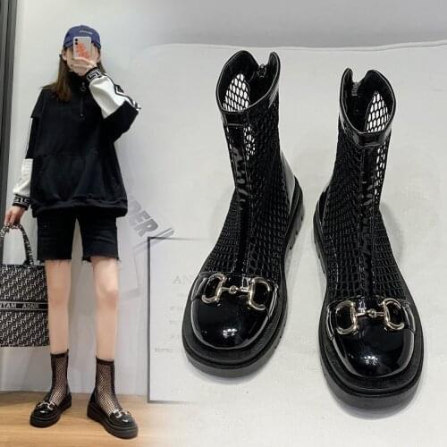 2021 Spring and Summer New Korean Version of The Back Zipper of The Sponge Cake Bottom Spot Solid Color Fashion Casual Sandals