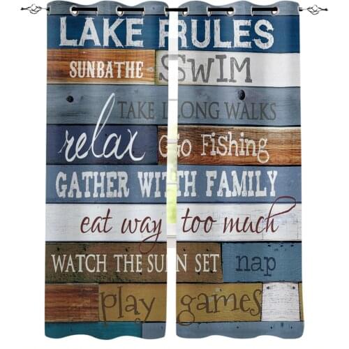 Wood Board Text Rules Blackout Curtains for Children Kids Home Decor Bedroom Living Room High Shading Window Curtains