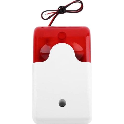 Strobe Flashing Red Light Wired light Flash Strobe Outdoor Siren 12V Sound AlarmSound Siren Home Security Alarm System 108dB