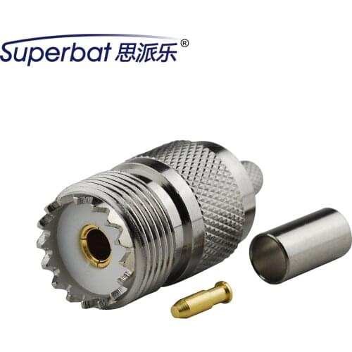 Superbat UHF SO-239 Jack Solder Crimp for RG58 RG142 RG400 LMR195 Cable RF Connector