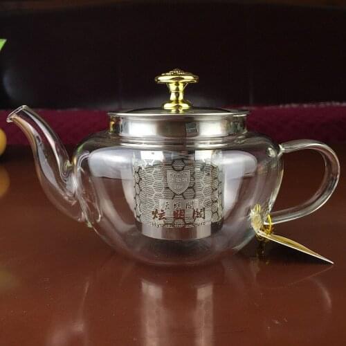 Heat-resistant glass teapot, practical flower glass teapot with infusion tea herbal coffee health and wellness products
