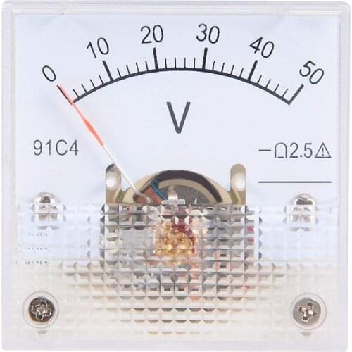 Taidacent 91C4 Voltmeter Needle Voltmeter DC3V 5V 10V 15V 20V 30V 50V 100V 150V 250V Mechanical Analog Panel Volt Meter
