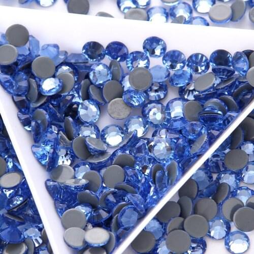 Top Quality SS6-SS30 Glass Crystal DMC HotFix Rhinstones Glue Back Clear Flatback Iron-on Hot fix Crystal Stone For Clothes Bags