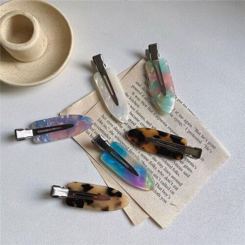 1pc Leopard Acetate Hair Clips Bangs Seamless Clip Makeup Hair Styling Hair Tools Women Girls Barrettes Hair Accessories