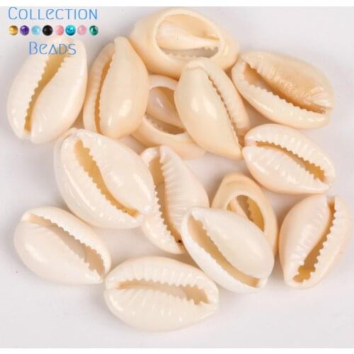 10-20mm Natural White Seashell Cowrie Conch Loose Spacer Beads Beach DIY for Jewelry Making Sea Shells Bracelet 10Pcs