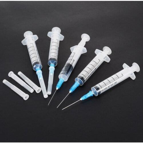 New 10pcs Transparent 5ml Plastic Sterile Syringe With Sharp Chemical Needle Tip DIY Industrial Glue Tools