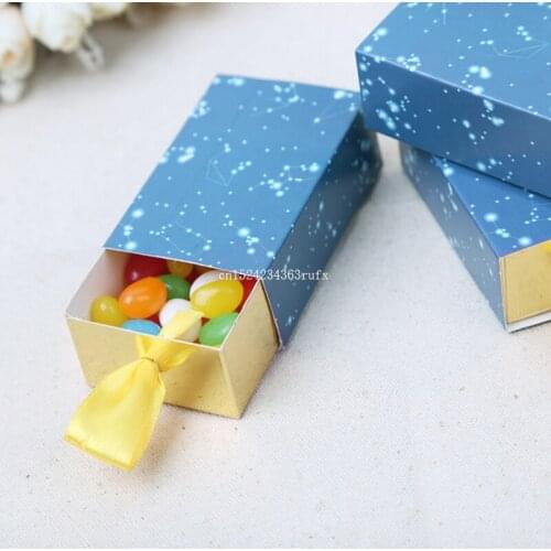 1000pcs Romantic Sky Theme Wedding Drawer Box Wedding Gifts Favors Paper Candy Boxes Bags for Guests Wedding Decoration
