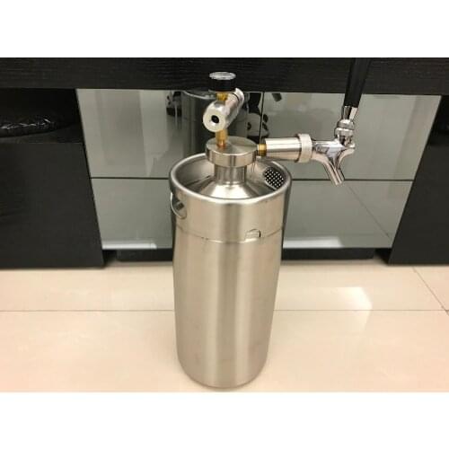 3.6L mini growler spears Beer Spear with Tap Faucet with CO2 Injector Premium +3.6L Mini Keg Beer Growler