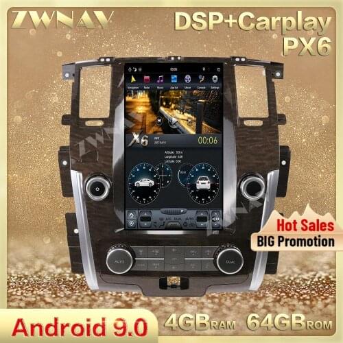 PX6 4G+64G Tesla style screen Android 9.0 car radio stereo For NISSAN PATROL 2011-2017 Car multimedia Player GPS Navi head unit