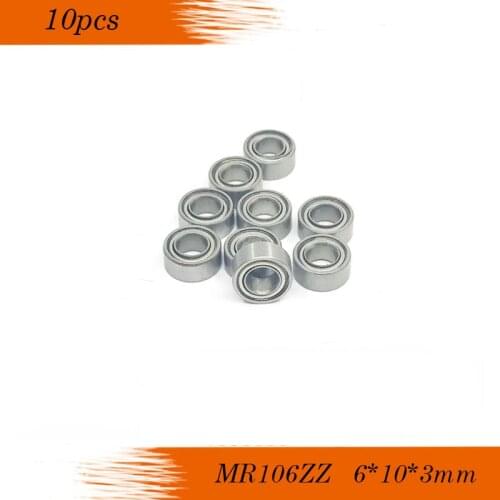 Free shipping MR106ZZ Bearing ABEC-1 P0 (10PCS) 6*10*3 mm Miniature MR106 ZZ Ball Bearings L1060ZZ MR106Z