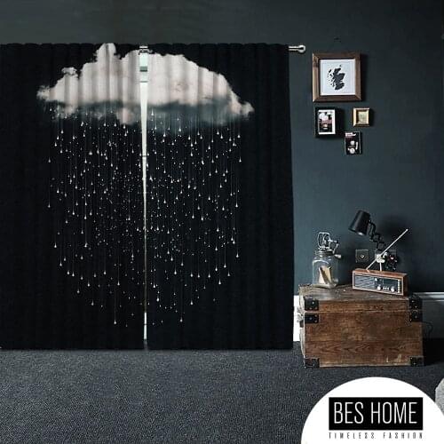 Bon mot,Dreams Cloud,Window Curtain 2 panels,Blackout,Room darkering,Custom size, made to order