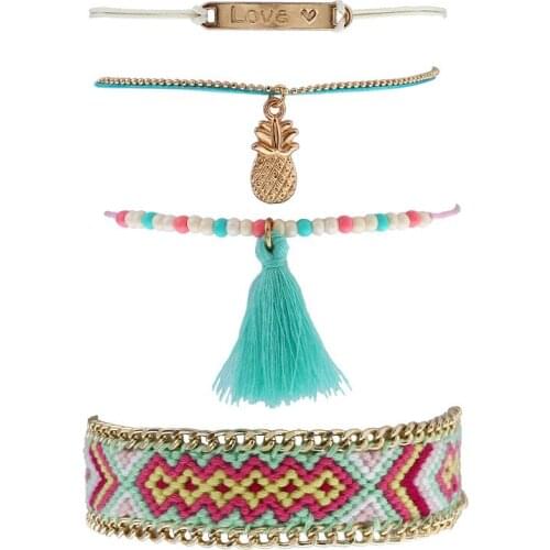 Handmade Wrap Bracelet Boho Design Black Red White Leather Wrap Unisex Bracelet Adjustable Bracelets Bangles