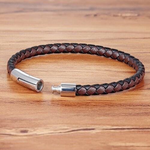 TYO Vintage Personality Braided Bracelet For Men Brown/Blue Color Hang Decorations Grid Texture Wrap Bracelet Men Jewelry