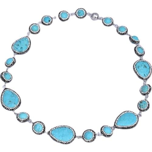 GG Jewelry 23" Blue Turquoise Necklace