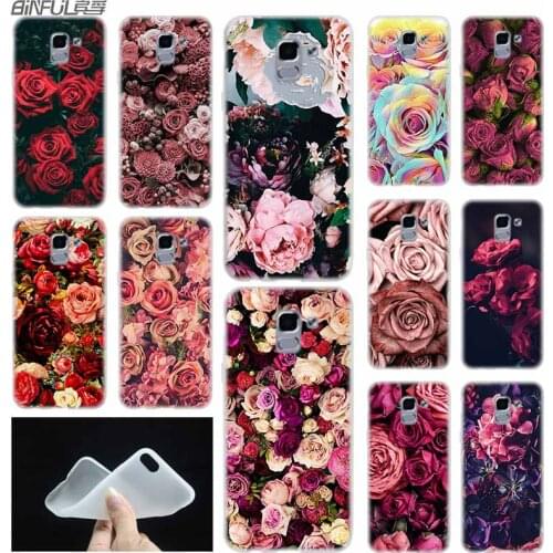 Phone case Soft Cover Coque For Samsung Galaxy J6 J8 J3 J5 J7 J4 Plus 2018 2016 2017 EU Prime Pro Ace j610 beauty peony flowers