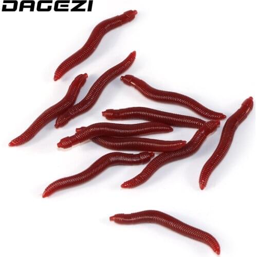 DAGEZI 50pcs/lot red Soft worm lures 4cm soft bait carp soft fishing lure set artificial fishing tackle