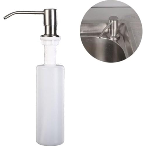10.14 OZ Kitchen Sink Soap Dispenser Accessories Dishwashing Basin Pool Stainless Steel Detergent Detergent Bottle W3JE