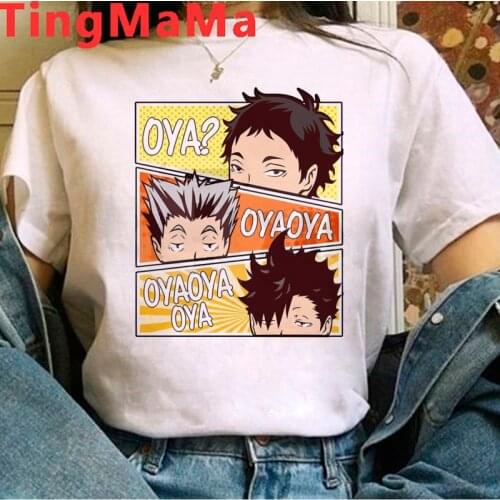Oya Oya Oya Haikyuu Bokuto Manga Shoyo Volleyball tshirt summer top male harajuku kawaii white t shirt graphic tees tshirt