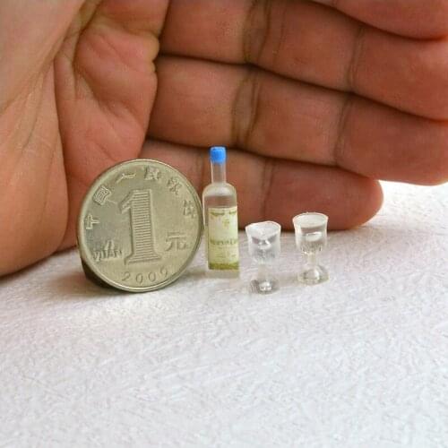 G08-X042 children gift Toy 1:12 Dollhouse mini Furniture Miniature rement Liquor with 2 cups set