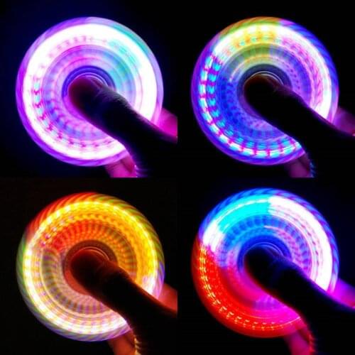 Fingertip Gyroscope Crystal with Lamp Glow-in-the-dark Transparent LED Emitting Pressure Reduction Childrens Toy Finger