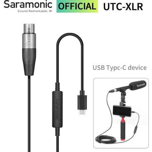 Saramonic UTC-XLR LC-XLR XLR Female Connector to Lightning and USB Type-C Audio Interface for Android iPad USB Windows PC