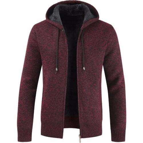 Cardigans Men 2020 New Winter Brand Thick Casual Cotton Hooded Sweater Men Knitwear Warm Sweatercoat Jumper Fleece Jacket Coats