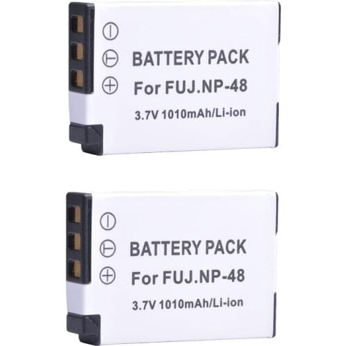 AsperX 2Pcs NP-48 NP 48 NP48 Rechargeable Li-ion Battery for Fujifilm XQ1 and XQ2 Cameras