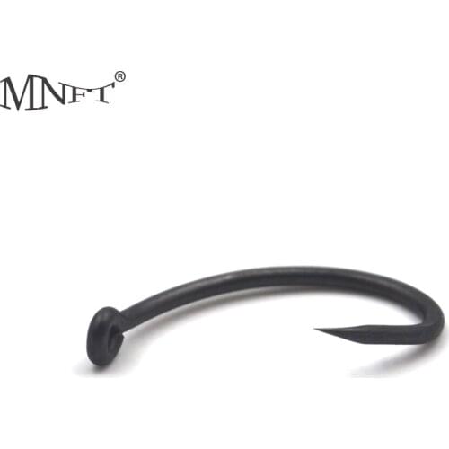 MNFT 100Pcs Non-stick Coating Carp Fishing Hooks Arc Barbed High Carbon Steel Matte Black With Barb For Sharp Carp Fishing Hook