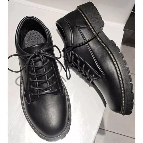 2020 latest big head leather shoes fashion casual shoes British retro leather shoes 35-45 size