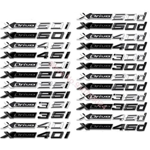 New XDrive 20i 25i 28i 30i 35i 40i 50i 20d 30d 35d 40d 50d Fender Emblem Badge for BMW X3 X4 X5 X6 X7 Car Trunk Sticker