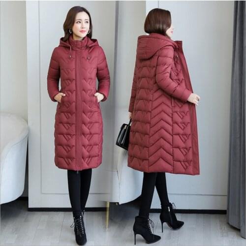 2021 Winter Jacket Women Long Down Parkas Fashion Coat Loose Thick Warm Hooded Duck Down Jackets Women Casual Plus Size Overcoat