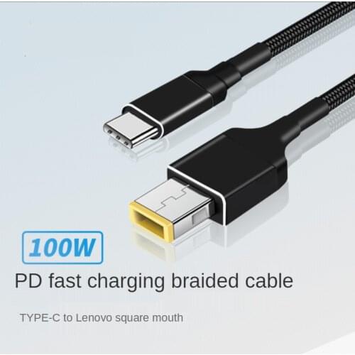 Por 100W 20V 5A USB Type C to Square Male Plug Converter USB C Fast PD Charger DC Charging Cable Cord for Dell Lenovo HP Laptop