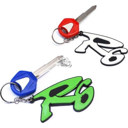 Fit For Yamaha YZF R1 R6 FZ1 FZ4 FZ6 FZ8 XJ6 XJR400 XJR1200 XJR1300 FJR 3D Soft Rubber Motorcycle Blade Uncut Key+Ring Keychain