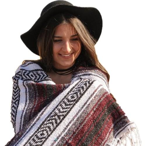 Authentic Mexican Blanket - Yoga Blanket, Handwoven Serape Blanket, Perfect as Beach Blanket, Picnic Blanket, Outdoor Blanket