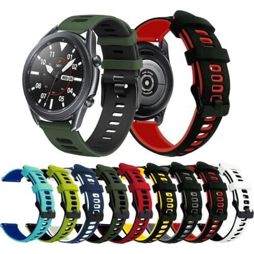 Watchband 20mm 22mm Silicone Band For Galaxy Watch 3 46mm 42mm Active 2 S2 S3 Sport Bracelet For Amazfit bip Band GTR GT2E Strap
