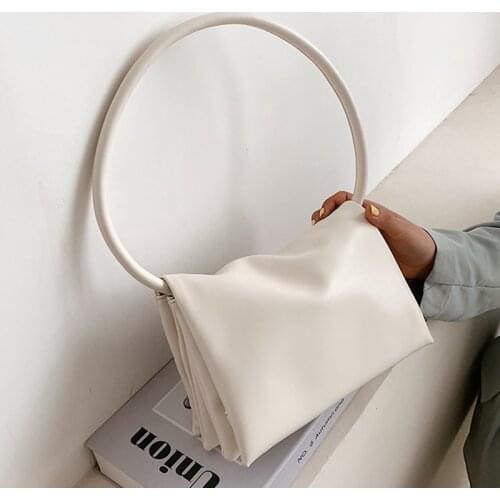 Luxury Soft Leather Handbags For Women 2021 Ladies Simple Shoulder Messenger Bags With Round Handle Brand Crossbody Bag