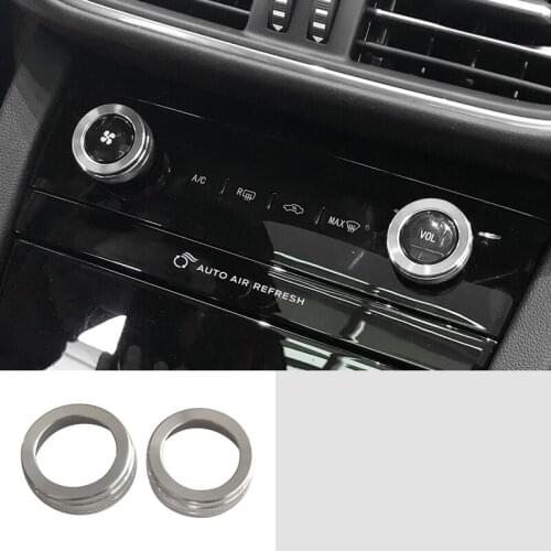 Lsrtw2017 Aluminum Alloy Car Gear Switch Knob Air Conditioning Volumn Control Ring Trims for Ford Kuga Escape 2019 2020 Styling