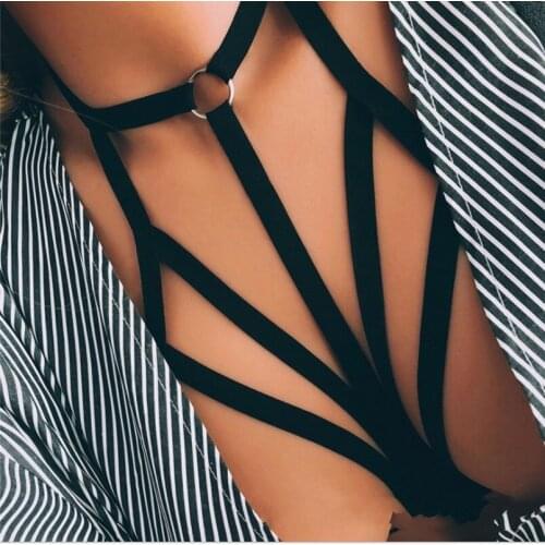 Sexy Bustier Belt Ladies Women Body Harness Bra Chest Bondage Erotic Lingerie Cage Bra Gothic Garter Belt Suspenders