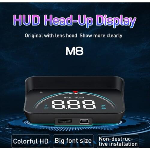 Car-Styling M8 Auto Hud Head Up Display Overspeed Warning Projector KM/H MPH