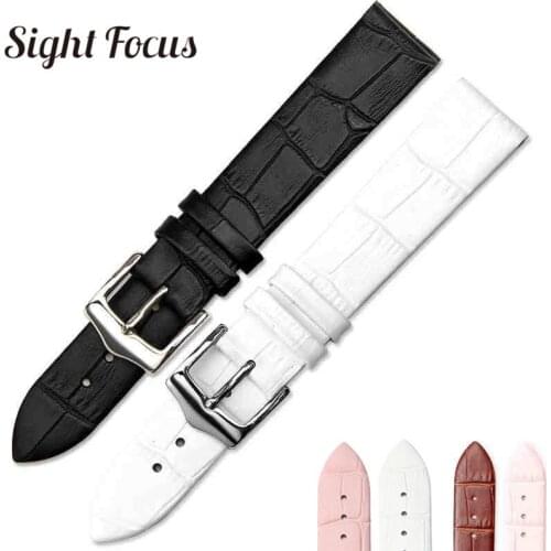 Thin Watchbands 10mm 12mm 14mm 16mm 18mm 20mm Genuine Leather Watch Band for Fossil Armani Strap Male Female Montre Cuir Correa