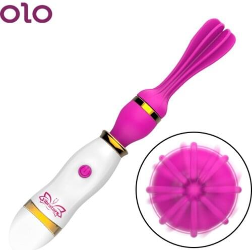 OLO Tongue Licking Vibrator AV Stick G-Point Stimulator 360 Degree Rotation 12 Speed Female Masturbator Sex Toys for Woman