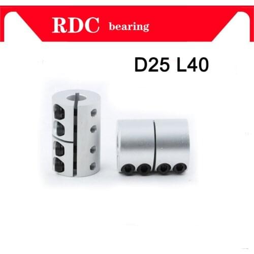 High quality 3pcs D25L40 5/6/6.35/8/10/12mm Aluminum Flexible Shaft Coupler clamping Rigid Coupling Motor Connector D25 L40