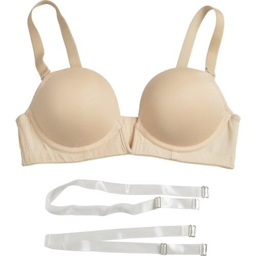 Vgplay Deep Plunge Women Bra U Shape Sexy V Neck Underwear Thick Padded Push Up Bras for Women Underwire Supportive Brassiere