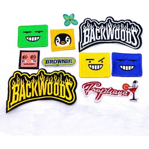 Golden Penguin Letters Smile Giddiness Words Icon Embroidery Applique Patches For Clothing DIY Iron on Badges on the Backpack